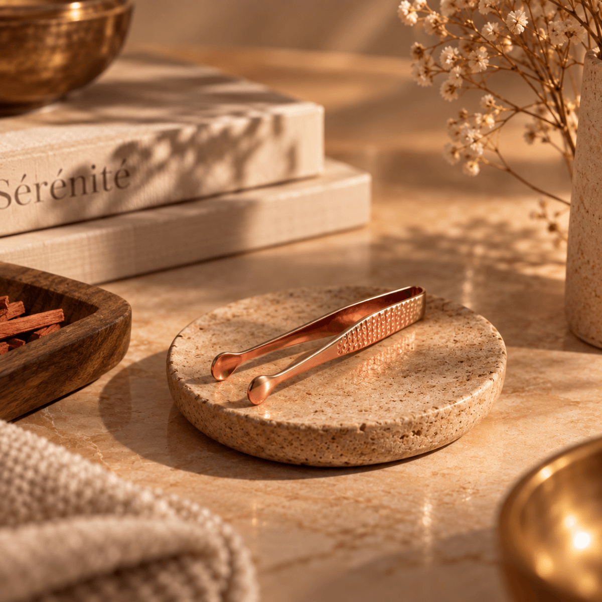 Pince à encens rose gold